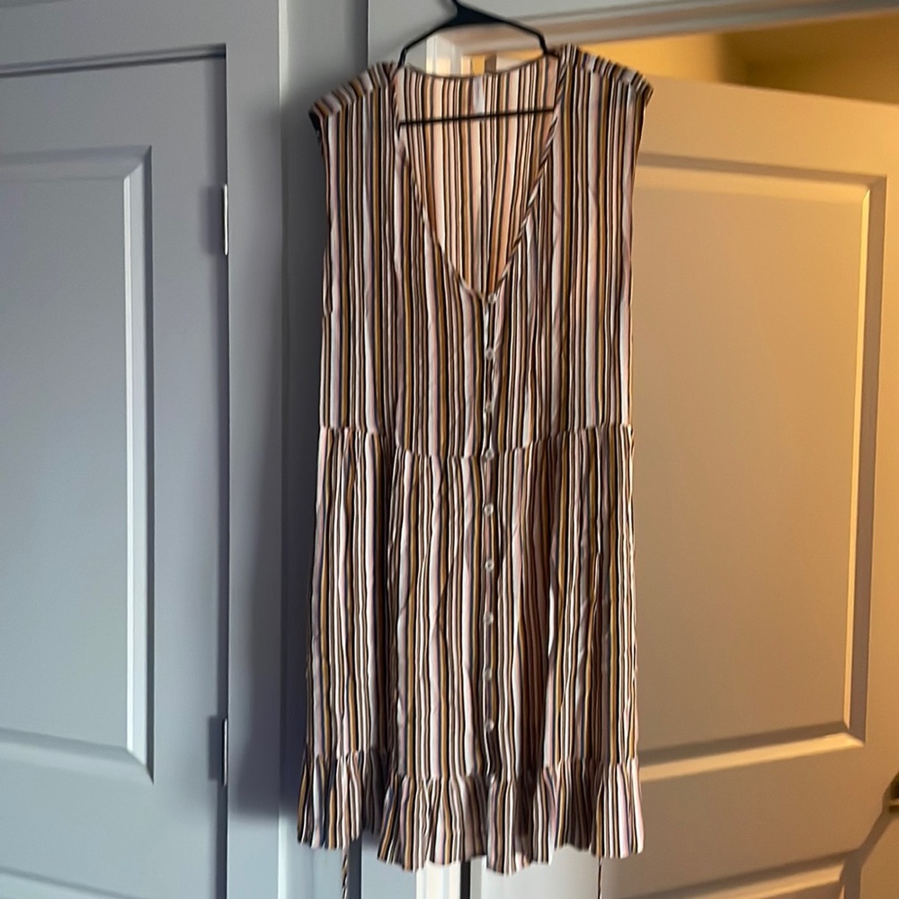 Striped button up dress